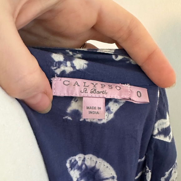 RARE Calypso St. Barth painted silk and shibori cotton kimono - Picture 6 of 6